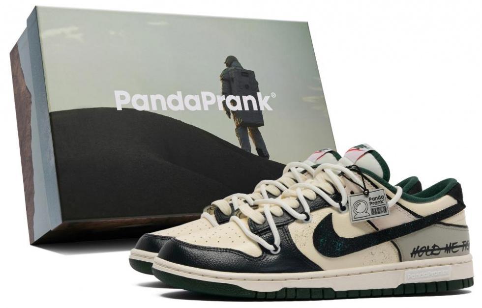 Nike Dunk Skateboard Shoes Unisex Low-Top Black/White/Green