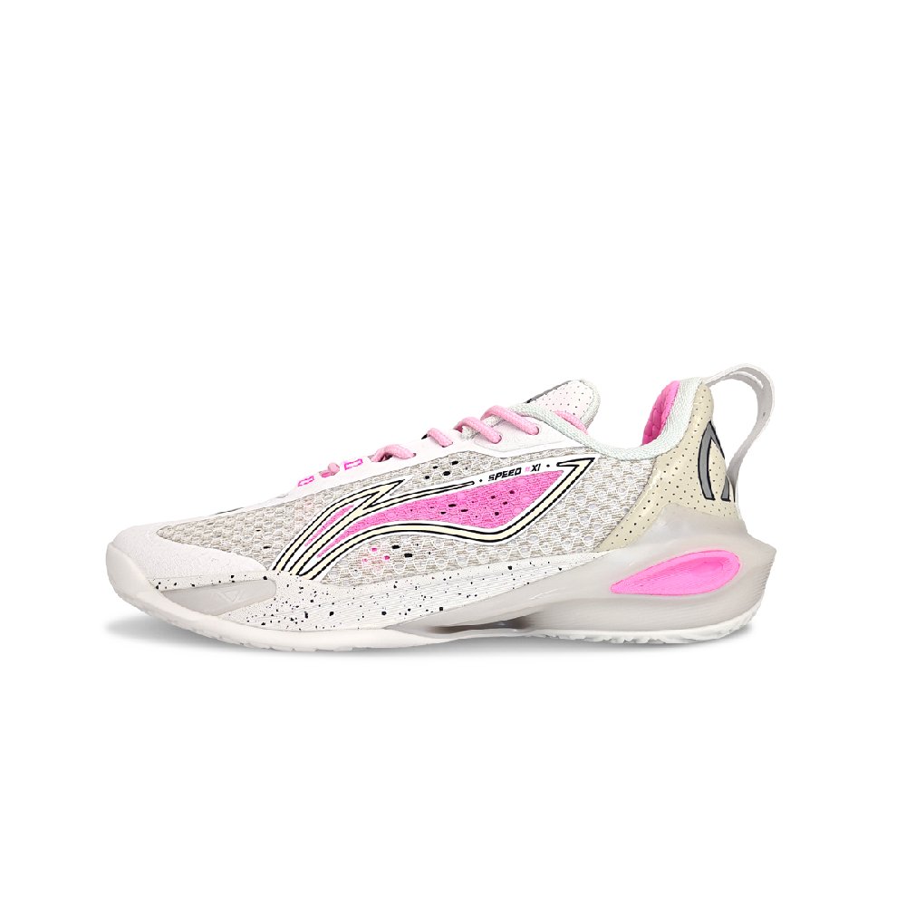 LiNing Flash Strike 11 Cushioning, Slip Resistant, And Abrasion Resistant Low Top Basketball Shoes Men's White Pink