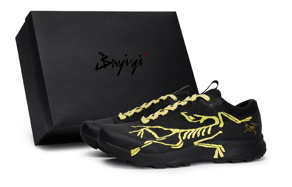 Arcteryx Aerios Fl 2 Slip Resistant, Abrasion Resistant, Breathable Low Top Outdoor Shoes Unisex Black Yellow