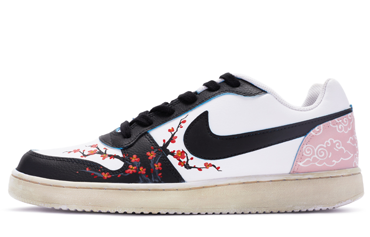 Nike EBERNON Low Top Skateboard Shoes Men's White Black Pink