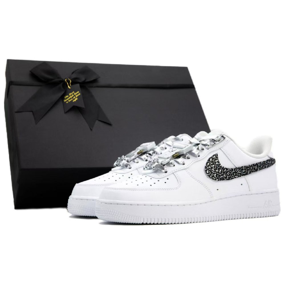 Nike Air Force 1 Metal Knight Box Anti-Slip Wear-Resistant Low-Top Skateboard Shoes Men's White
