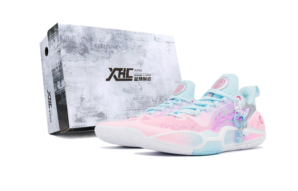 LINING Speed 9 Basketball Shoes Men Low-Top Pink/Blue