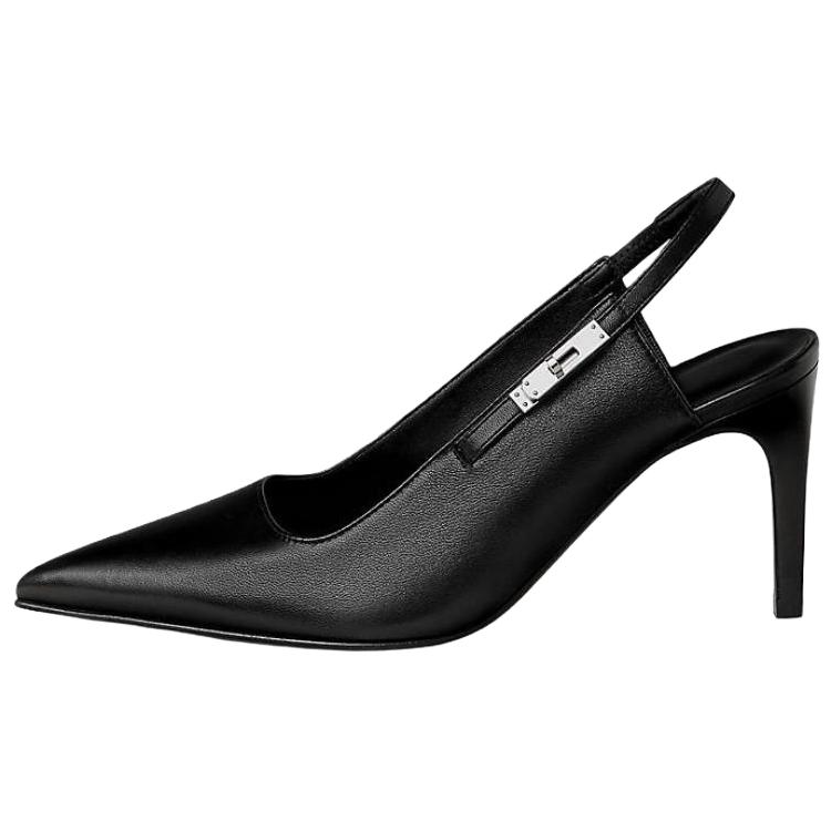 HERMES Lover Slim Heel High Heels 8cm Women's Black