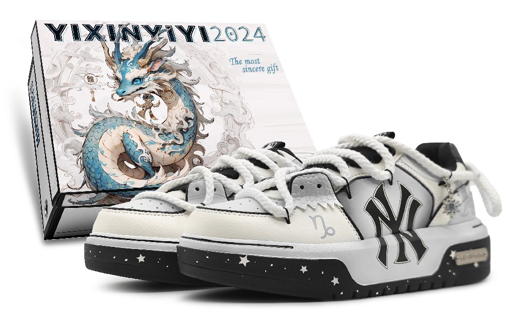 MLB Chunky Liner Low-Top Skateboard Shoes Unisex Light Gray