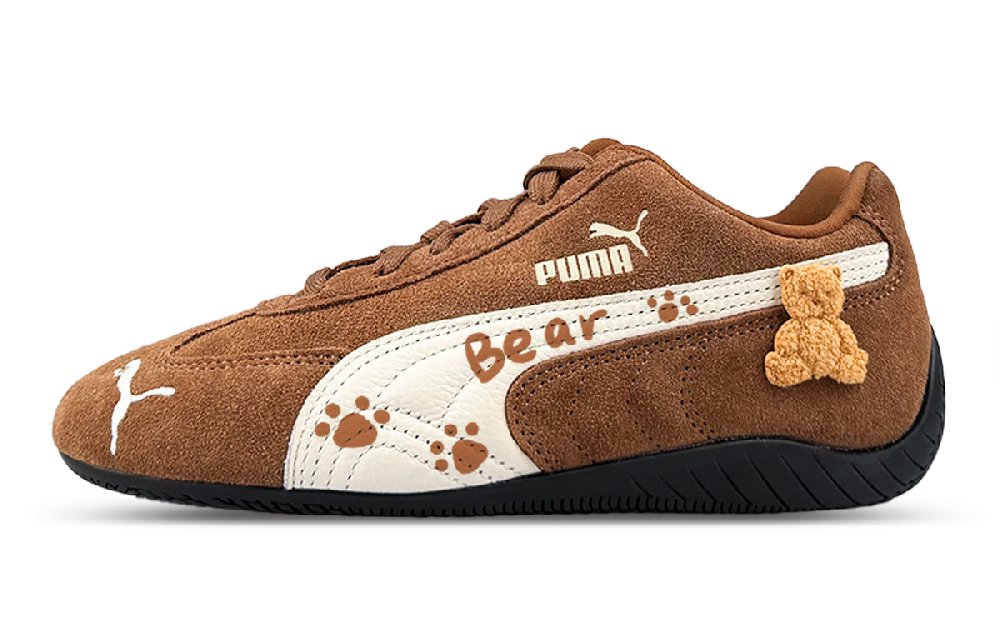 PUMA Speedcat Collection Abrasion Resistant Low Top Casual Shoes Unisex Brown White