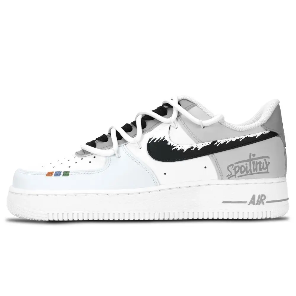 Nike Air Force 1 Air Force 1, Atop The Snow Mountains Abrasion Resistant Low top Skateboard Shoes Unisex Gray Blue