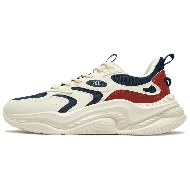 361° Anti Slip Wear Resistant Low Top Casual Shoes Men's Beige Blue Red