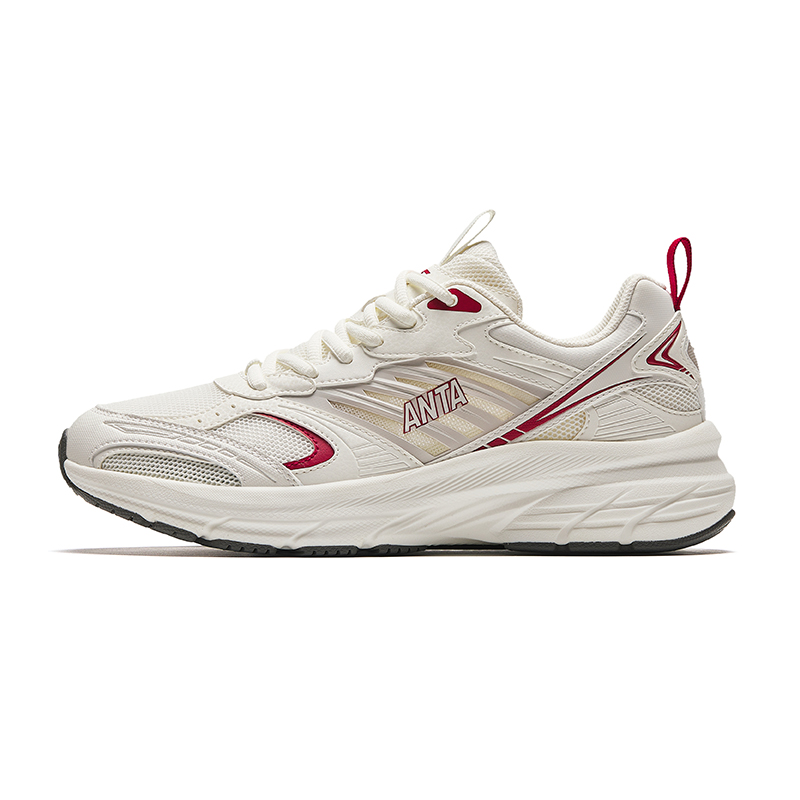Anta Running Collection Anti-Slip And Wear-Resistant Height Increasing Low-Top Running Shoes Men's White Red