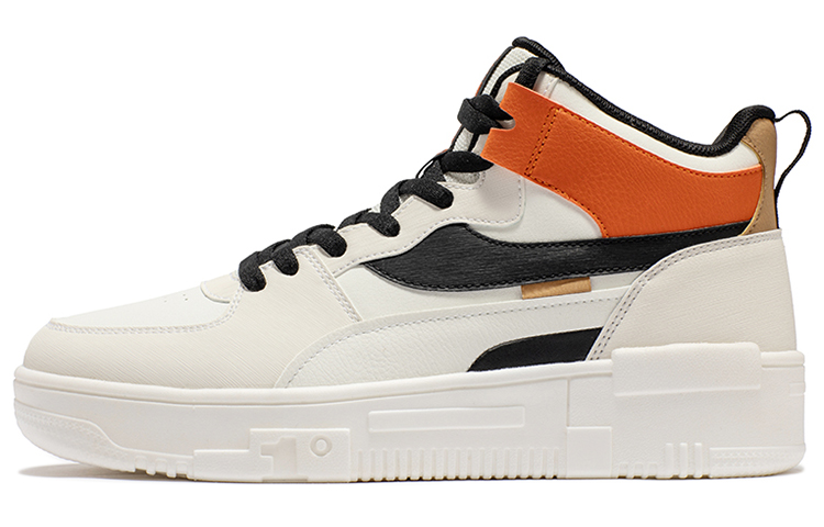 361° Skateboard Shoes Men's High top Feather White/Obsidian Black/Oranges