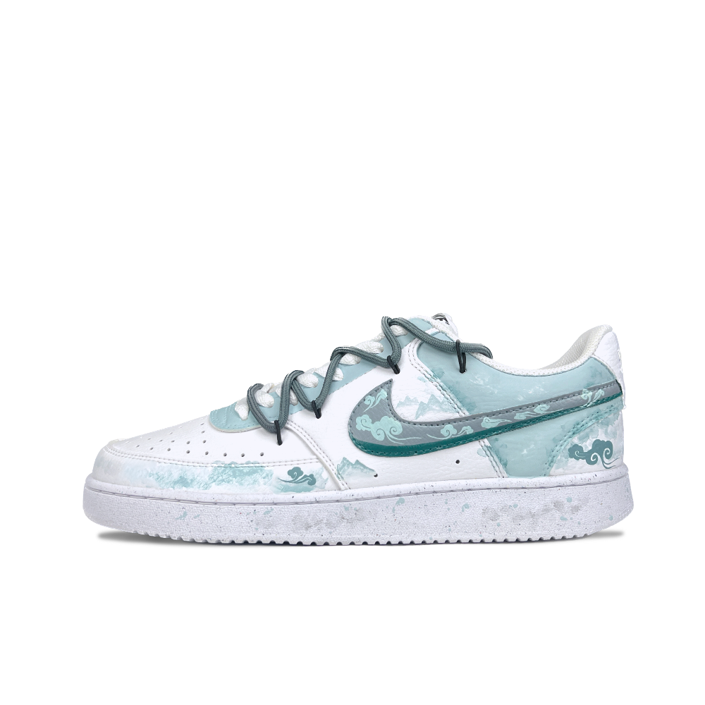 Nike Court Vision 1 Wear-Resistant Low-Top Skateboard Shoes Men's Cyan