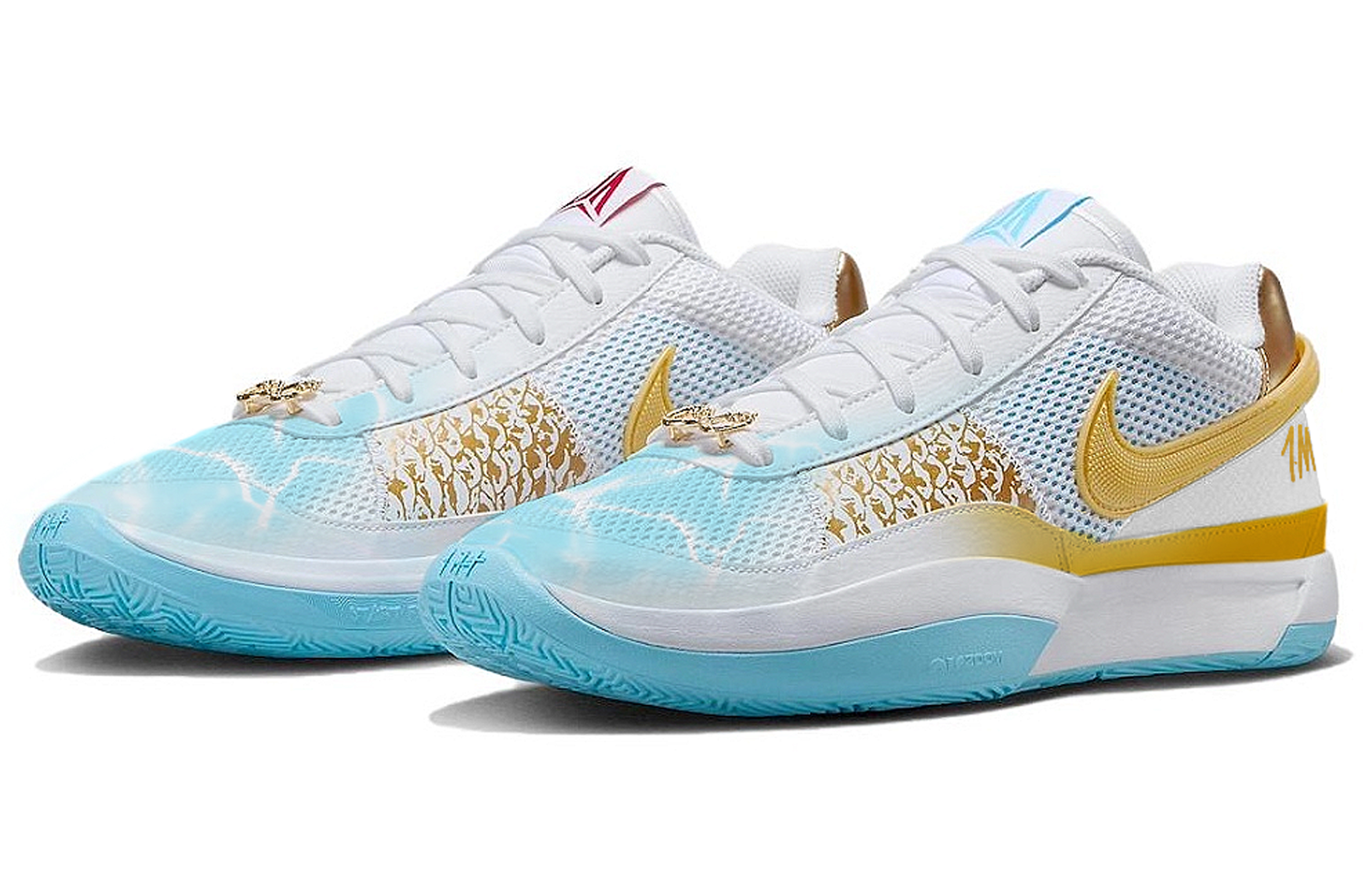 Nike Ja 1 Slip Resistant, Abrasion Resistant, Breathable Low top Basketball Shoes Men's Blue White Yellow купить в интернет-магазине Yoocart с быстрой доставкой по России.
