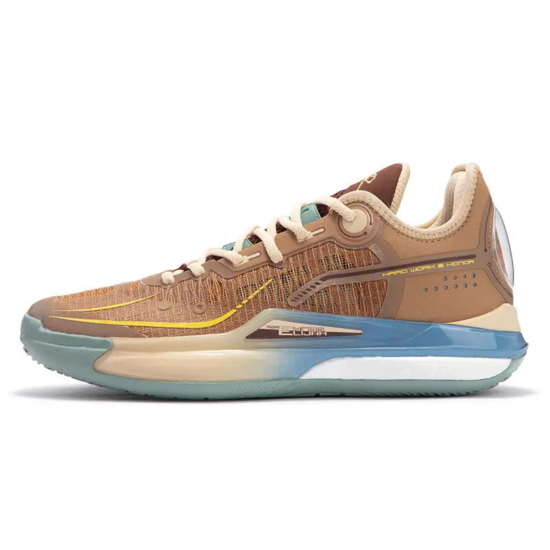 361° DVD2 SE Dinwiddie 2nd Generation Point Guard Slip-Resistant Breathable Low-Top Basketball Shoes Men's Brown Blue