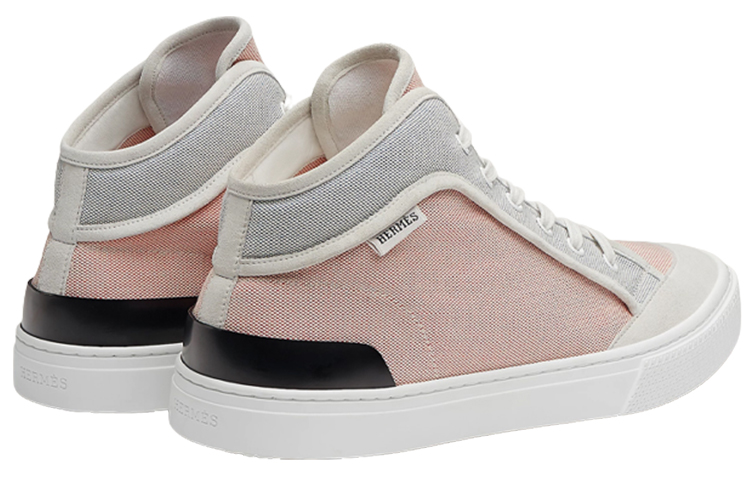 HERMES Mid Top Stylish Skateboarding Shoes Men's Gray Pink
