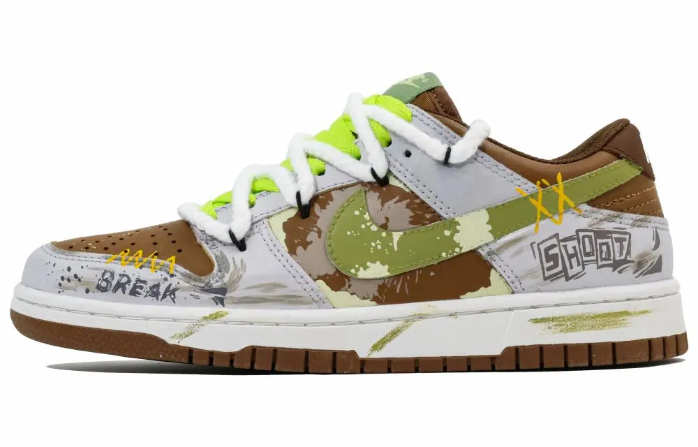 Nike Dunk Hand Drawn Graffiti, Individual Abrasion Resistant Low top Skateboard Shoes Unisex