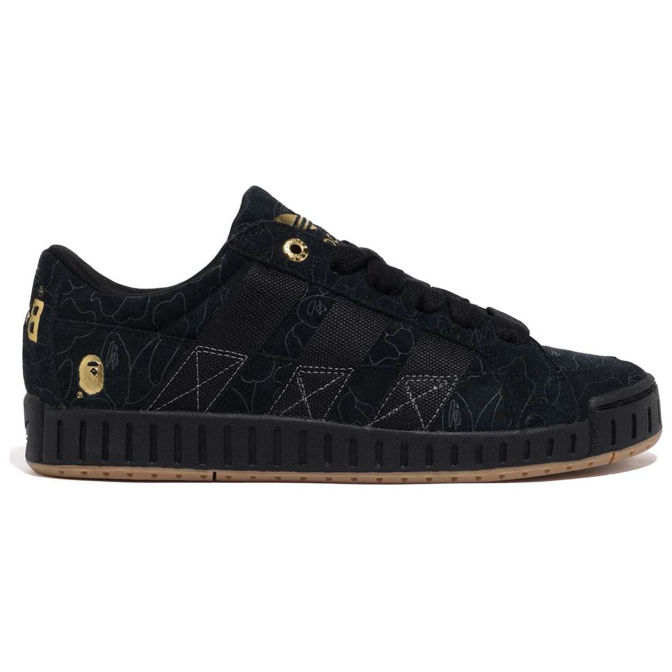 BAPE BLACK x Adidas Originals NRTN Anti Slip Wear Resistant Low Top Skateboard Shoes Women's Black