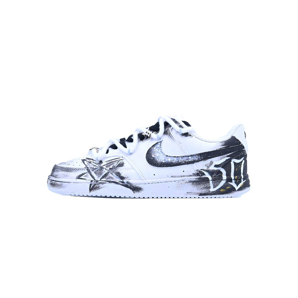Nike Court Vision 1 Anti Slip Wear Resistant Low Top Skateboard Shoes Unisex White Black