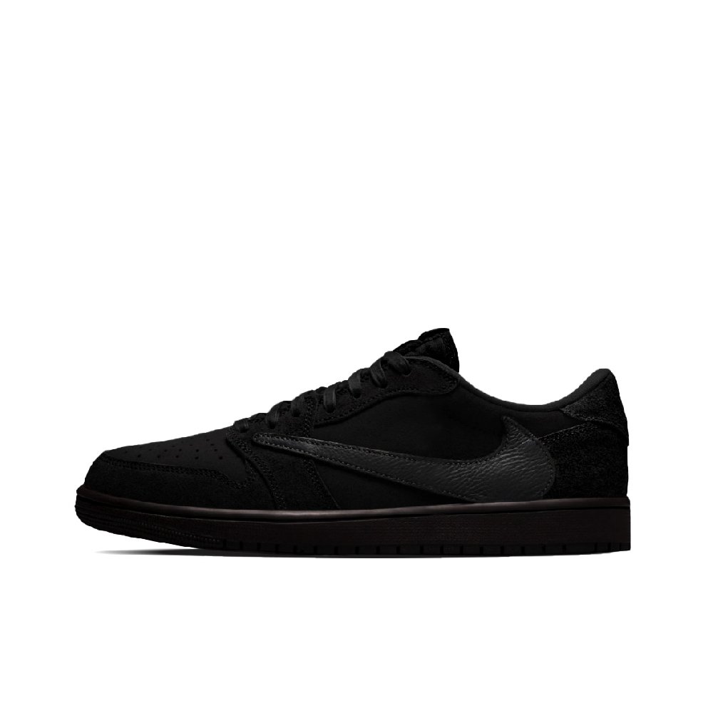 Travis Scott x Jordan Air Jordan 1 Cushioning Slip Resistant Low Top Vintage Basketball Shoes Unisex Black