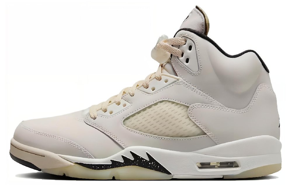 Jordan Air JORDAN 5 Винтажные баскетбольные кроссовки MID Top CANVAS/Черный/Светлый Полный Дерево Коричневый/Кокосовое Молоко Мужские