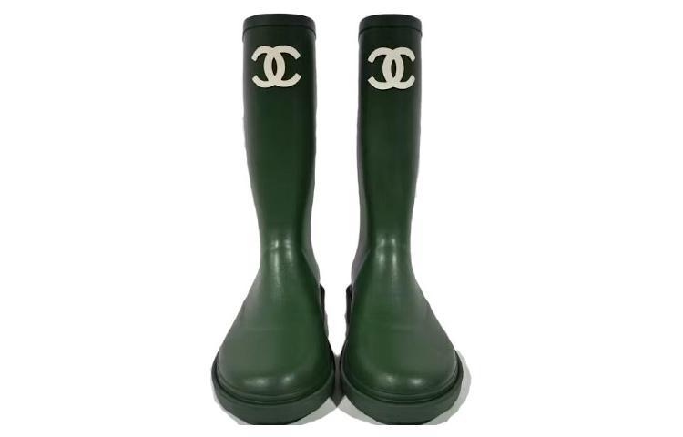 CHANEL Mid Calf Boots Women's Dark Green купить в интернет-магазине Yoocart с быстрой доставкой по России.