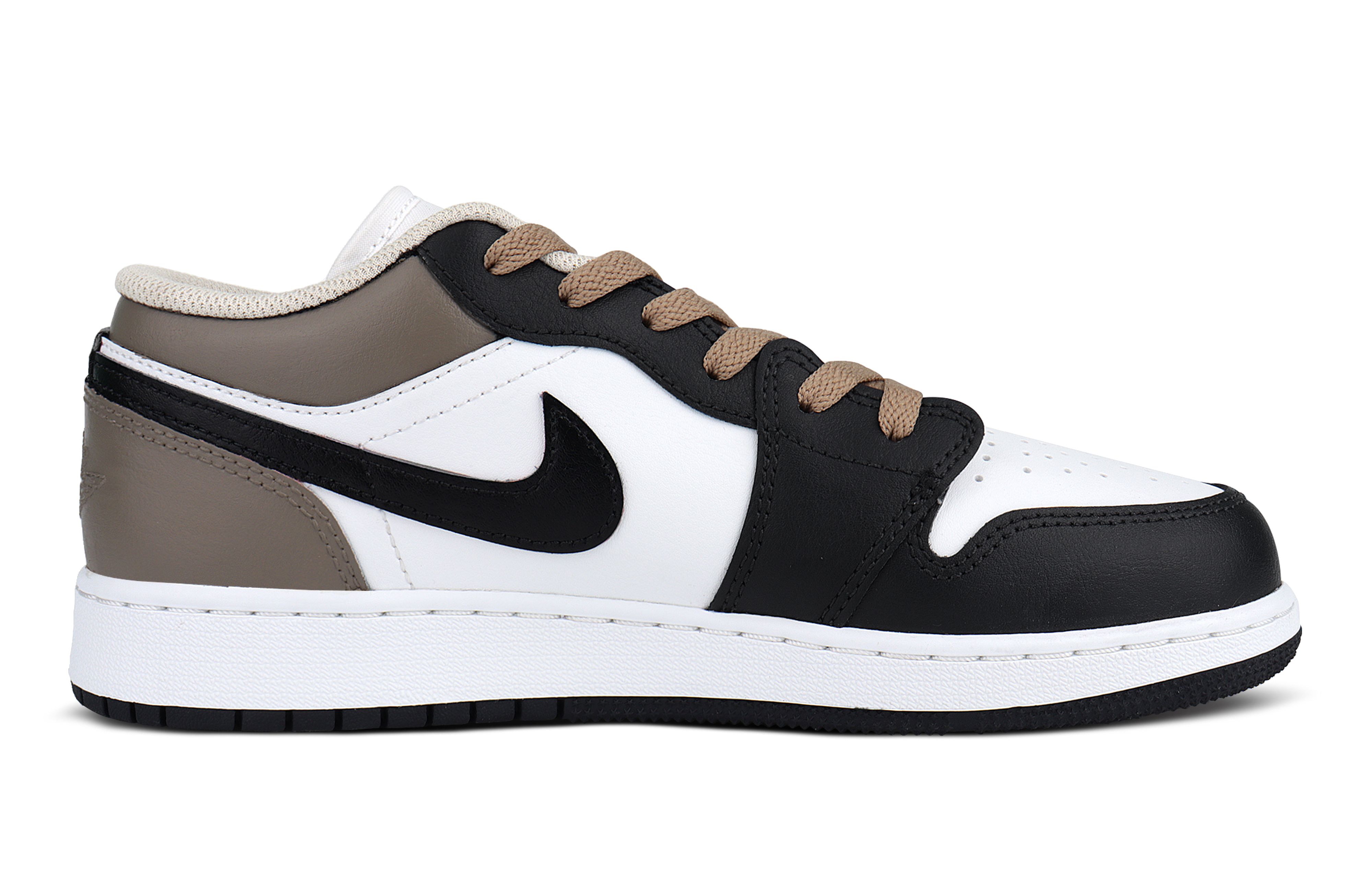 Jordan AJ1 Abrasion Resistant Low Top Vintage Basketball Shoes Unisex Black White Brown
