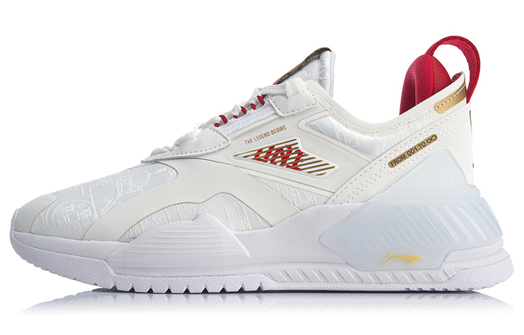 LiNing 001 T2000 Wear resistant And Lightweight Low Top Running Shoes Women's White Red