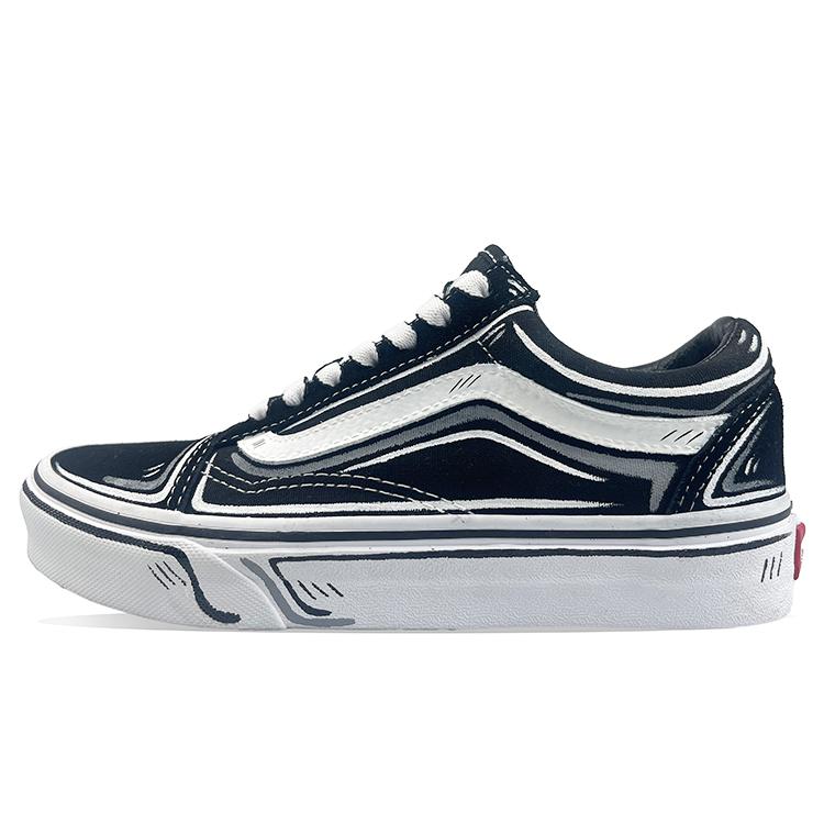 Vans Old Skool Black Lightweight Low-Top Skateboard Shoes Unisex Black White