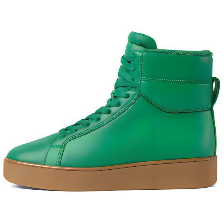 Bottega Veneta Quilt High Top Stylish Skateboarding Shoes Men's Green Brown