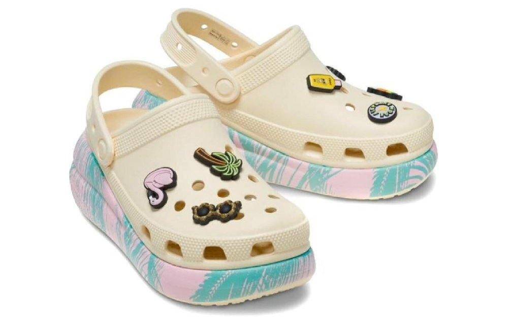 Crocs Classic Crush Spring Break Clogs Unisex Light Yellow