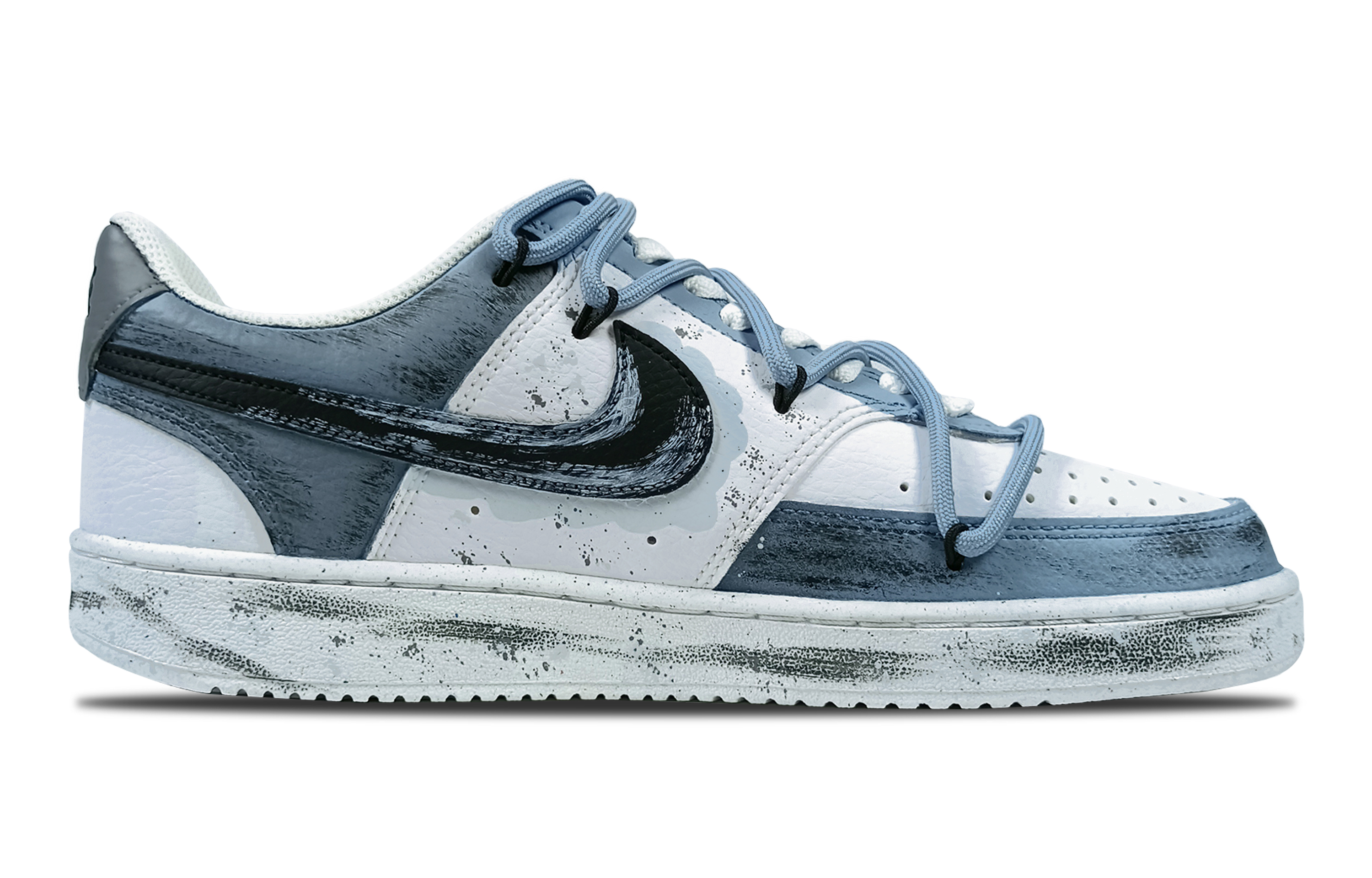 Nike Court Vision 1 Slip-Resistant Cushioning Low-Top Skateboard Shoes Unisex Blue White купить в интернет-магазине Yoocart с быстрой доставкой по России.
