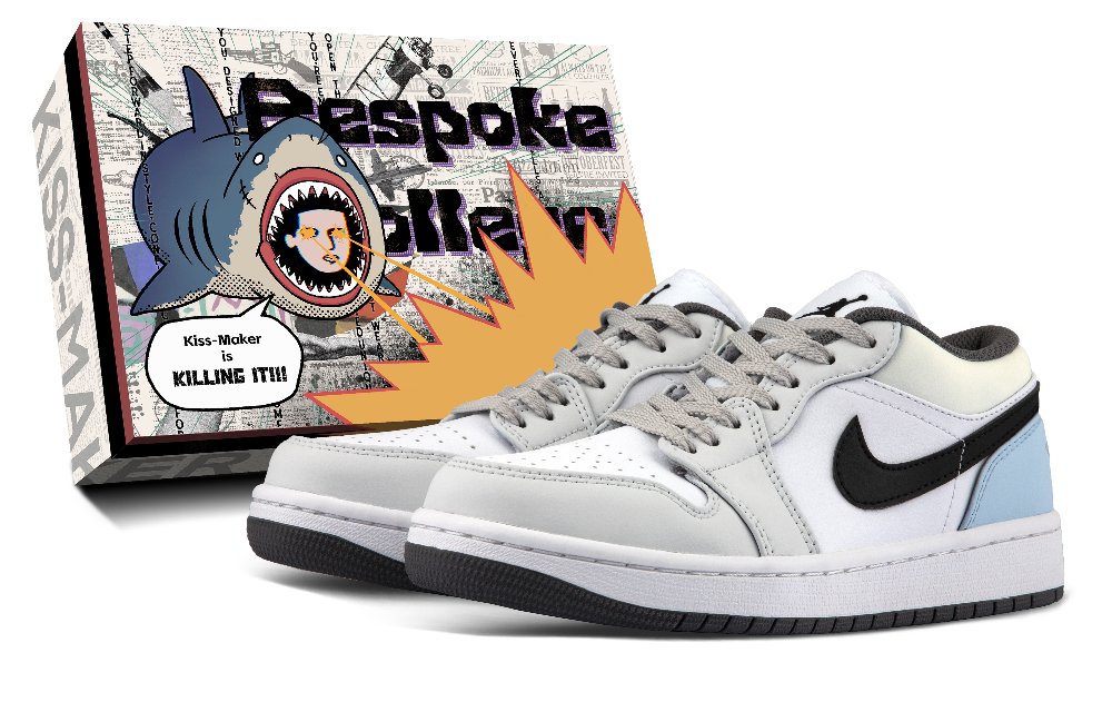 Jordan Air Jordan 1 Iron Grey Ice Blue Mist, Box Cushioning Low top Vintage Basketball Shoes Unisex Blue Green