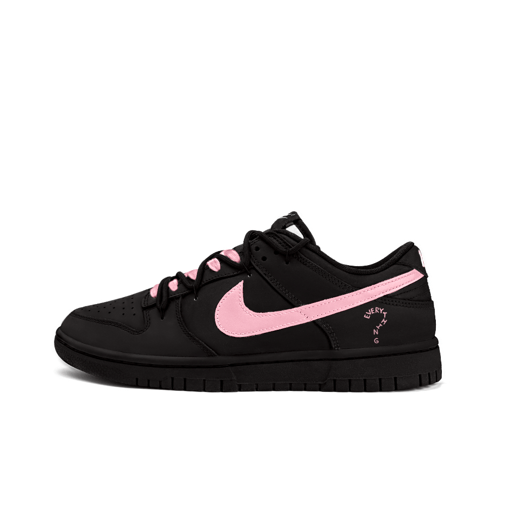 Nike Dunk Slip-Resistant Cushioning Wear-Resistant Low-Top Skateboard Shoes Unisex Black Pink