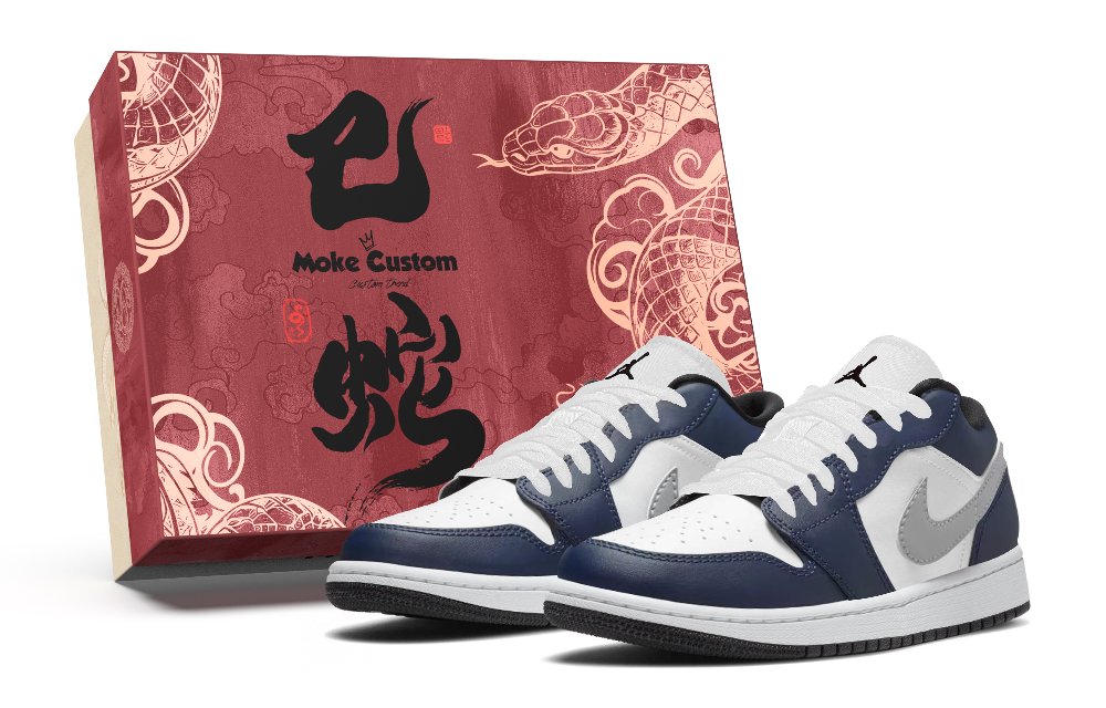 Jordan Air Jordan 1 Abrasion Resistant Low top Skateboard Shoes Unisex White Blue