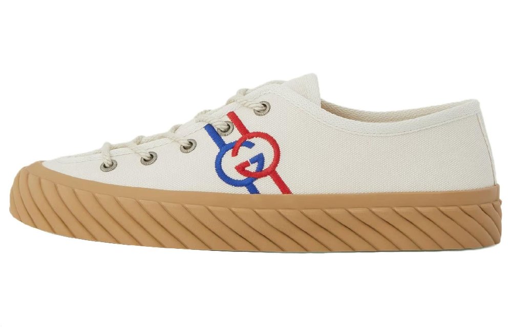 GUCCI Interlocking Low-Top Stylish Skateboarding Shoes Women's Beige