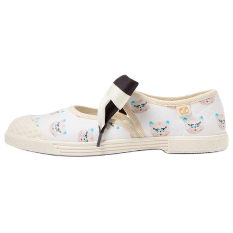 Valentino BAY BY BAY LE CHAT DE LA MAISON Flat Mary Jane Shoes Women's White