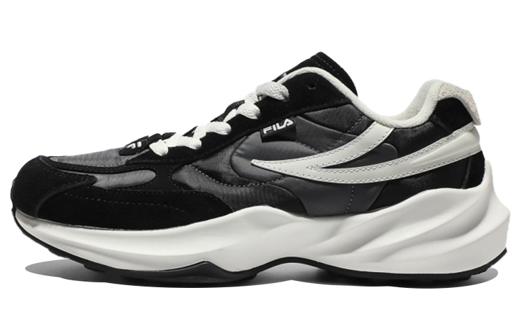 FILA Tribal Race Low Top Running Shoes Unisex Black White Korean Style