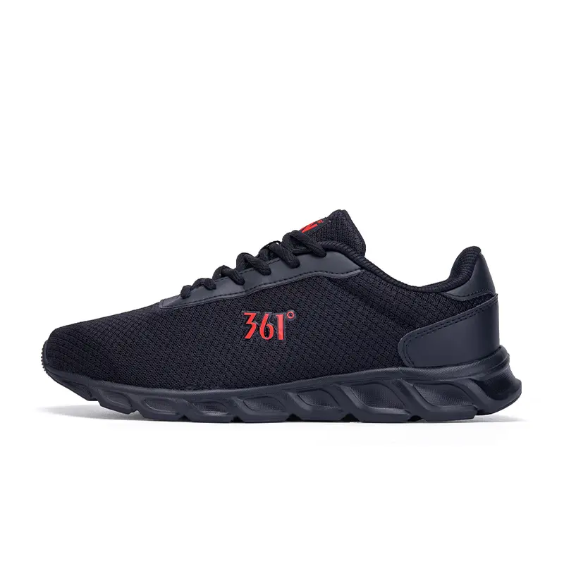361° Cushioning Breathable Lightweight Low-Top Casual Running Shoes Men's Black Red