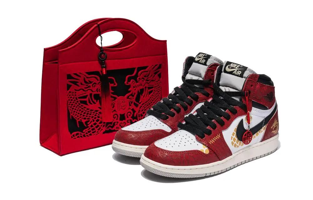Jordan Air Jordan 1 High-Top Vintage Basketball Shoes GS Black Red
