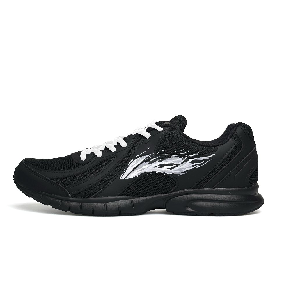LiNing Abrasion Resistant Shock Absorbers With Slip Resistant Features Low Top Casual Running Shoes Men's Black White