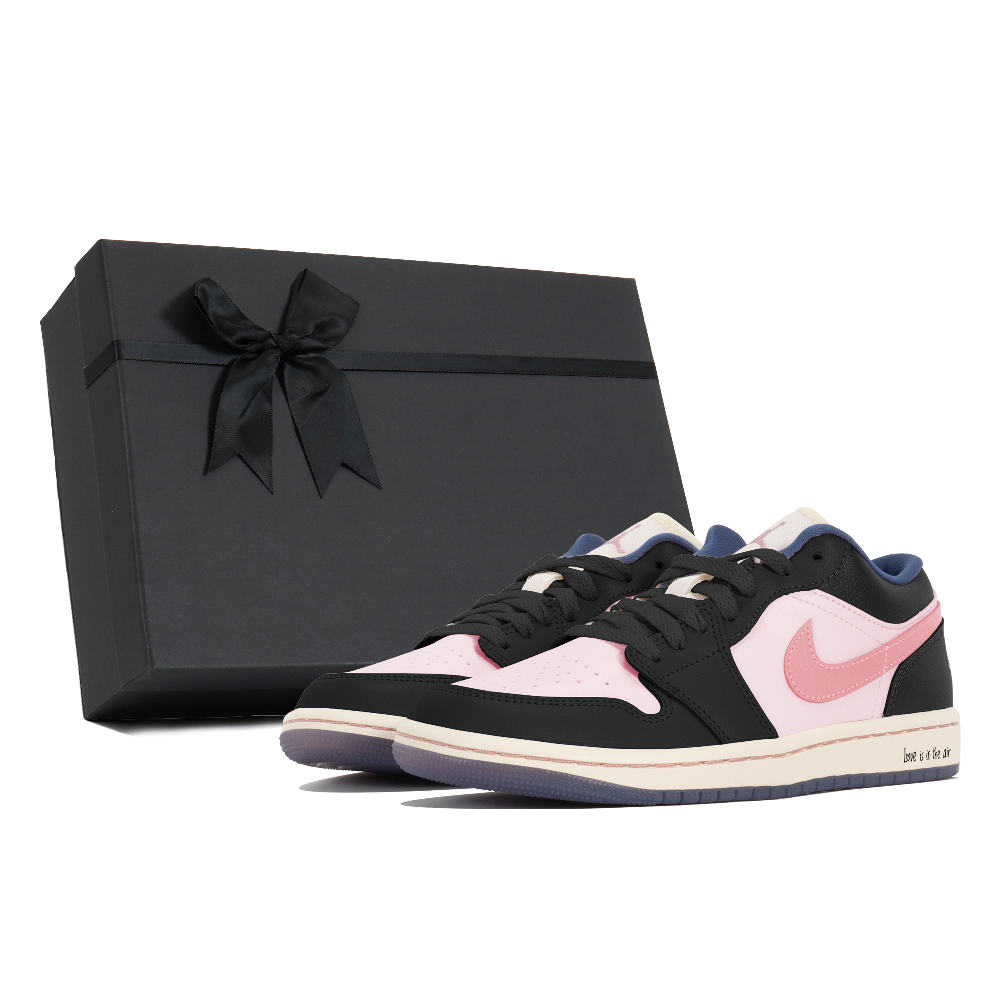 Jordan Air Jordan 1 Vintage Basketball Shoes Women's Low Top Black Pink