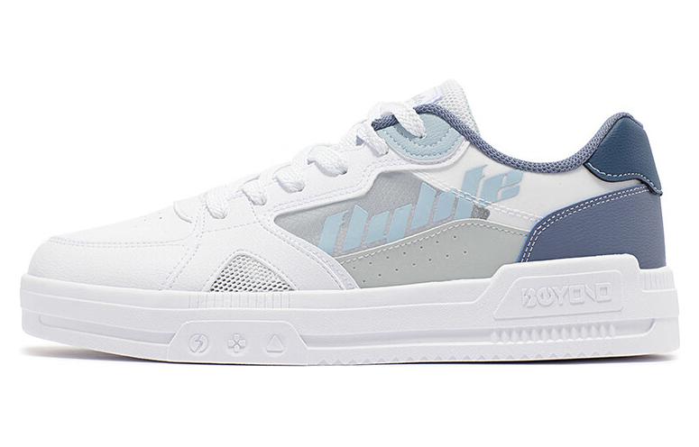 361° Anti Slip Wear Resistant Low Top Skateboard Shoes Men's White Gray Blue