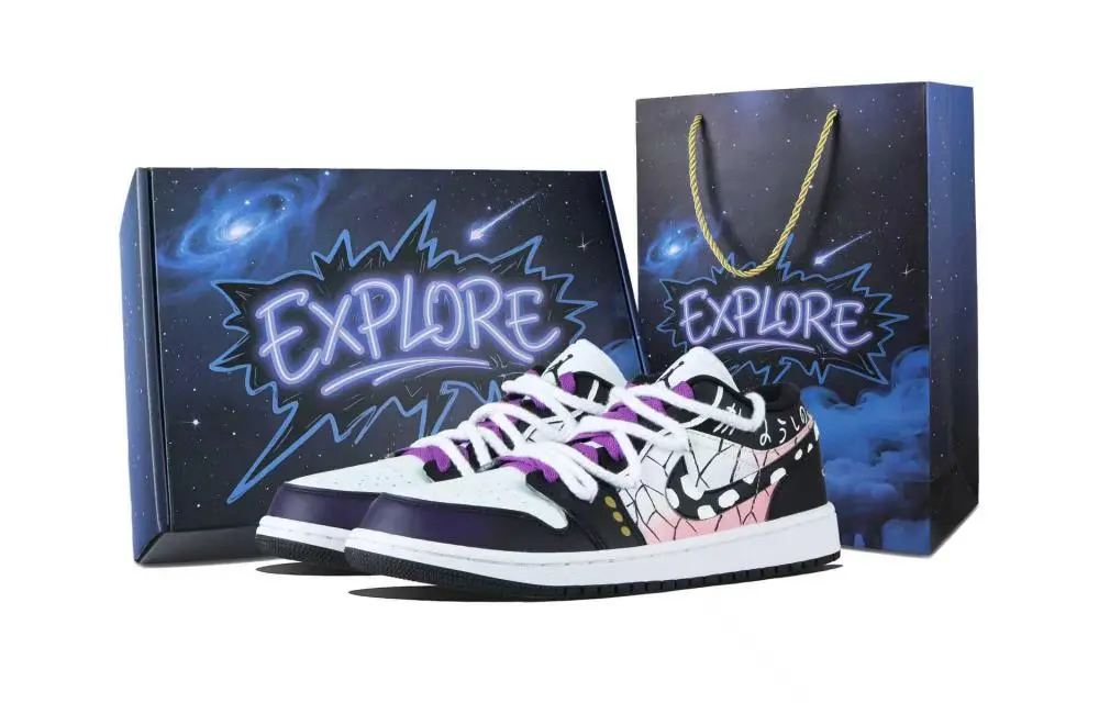 Jordan Air Jordan 1 Shinobu Kocho Low top Vintage Basketball Shoes Unisex Pink Purple