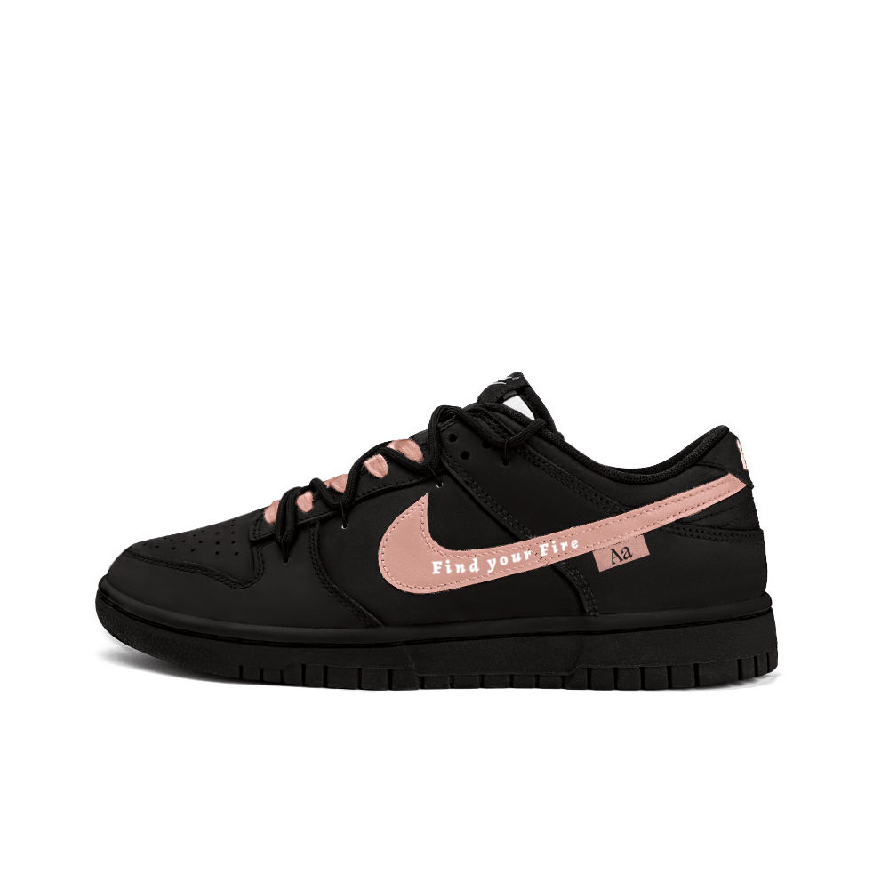 Nike Dunk Slip-Resistant Cushioning Wear-Resistant Low-Top Skateboard Shoes Unisex Black Pink