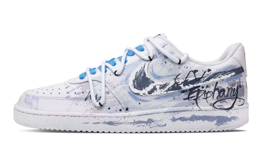 Nike Court Vision 1 Wear-resistant And Lightweight Low-Top Skateboard Shoes Unisex Blue