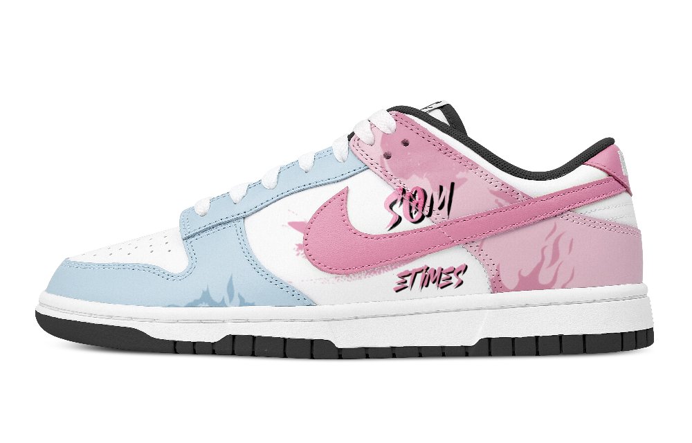 Nike Dunk Anti Slip Wear Resistant Low Top Skateboard Shoes Unisex Blue Pink White