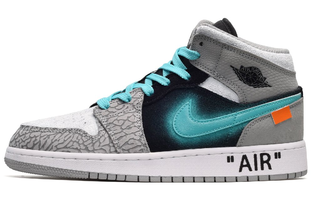 Jordan Air Jordan 1 Mid SE Mid Top Vintage Basketball Shoes Men's Gray Black Blue