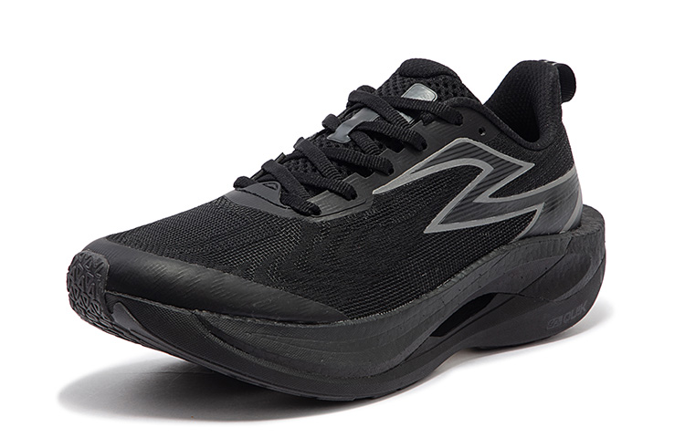 361° Fly 2ET Cushioned Slip Resistant Abrasion Resistant Breathable Low Top Marathon Running Shoes Unisex Black