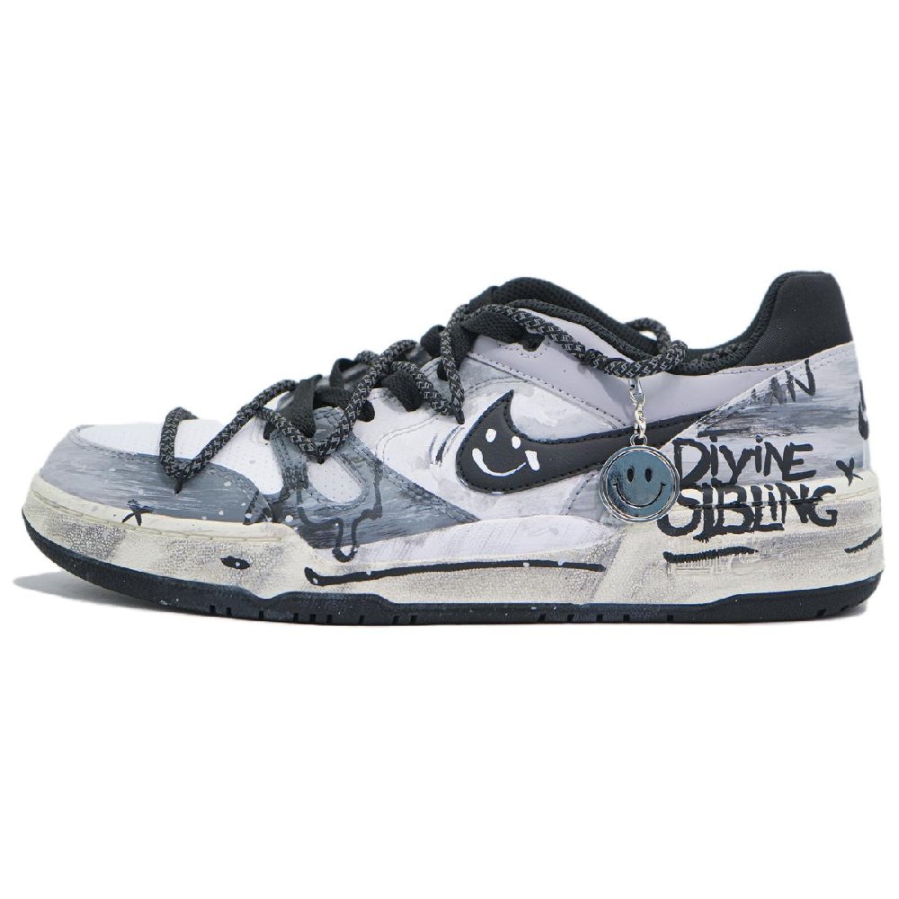 Nike Full Force Slip Resistant Low Top Skateboard Shoes Men's Gray