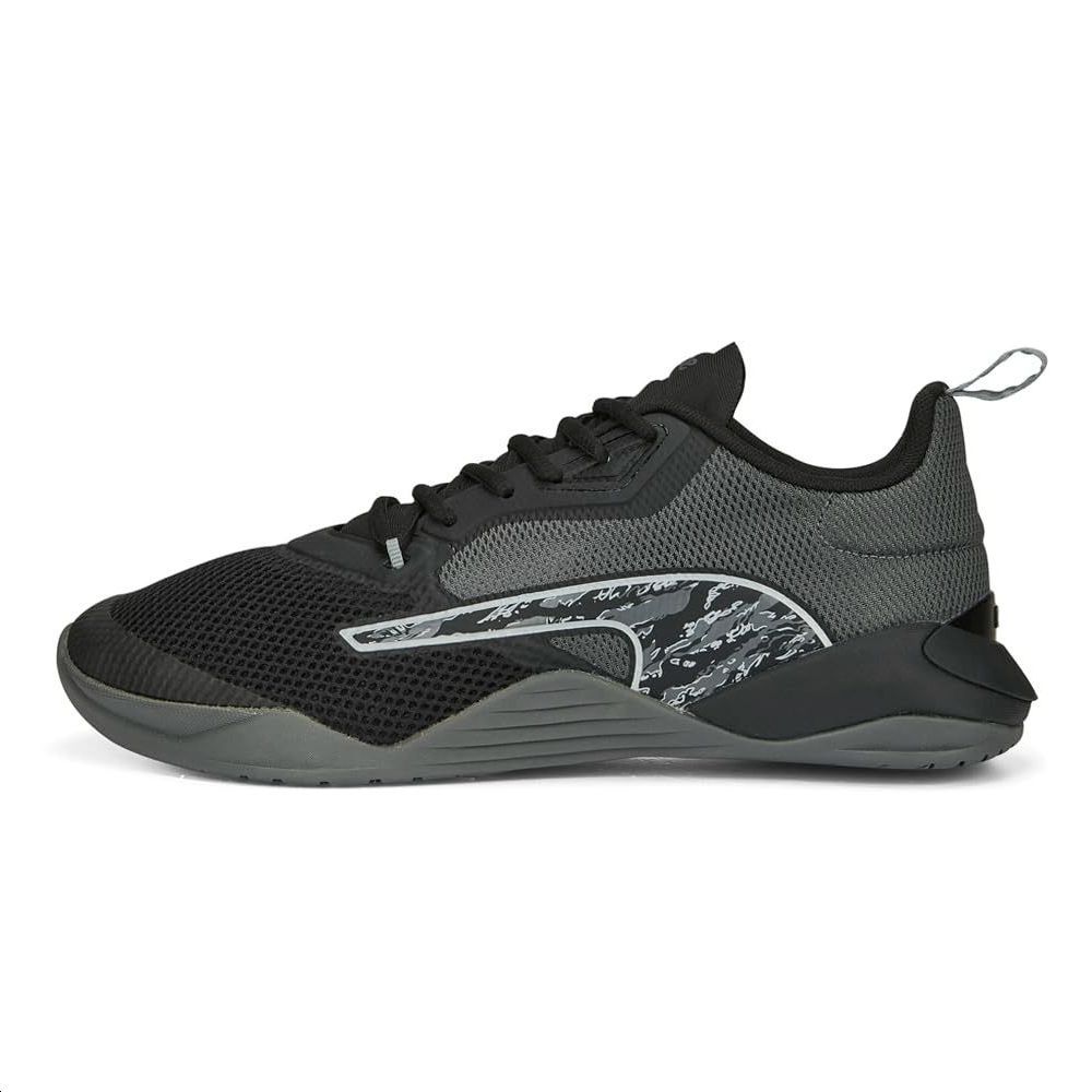 PUMA Fuse 2.0 Tiger Camo Slip Resistant, Abrasion Resistant, Breathable Low Top Training Shoes Men's Black