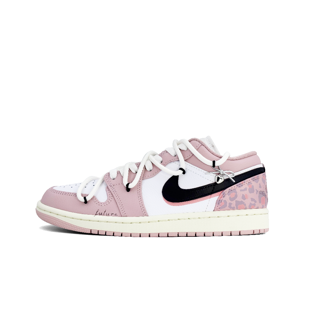 Jordan Air Jordan 1 Anti-Slip Wear-Resistant Low-Top Vintage Basketball Shoes Women's Pink White