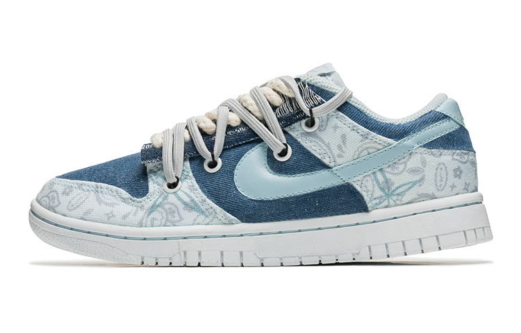 Nike Dunk Low Top Skateboard Shoes Women's Gray Blue